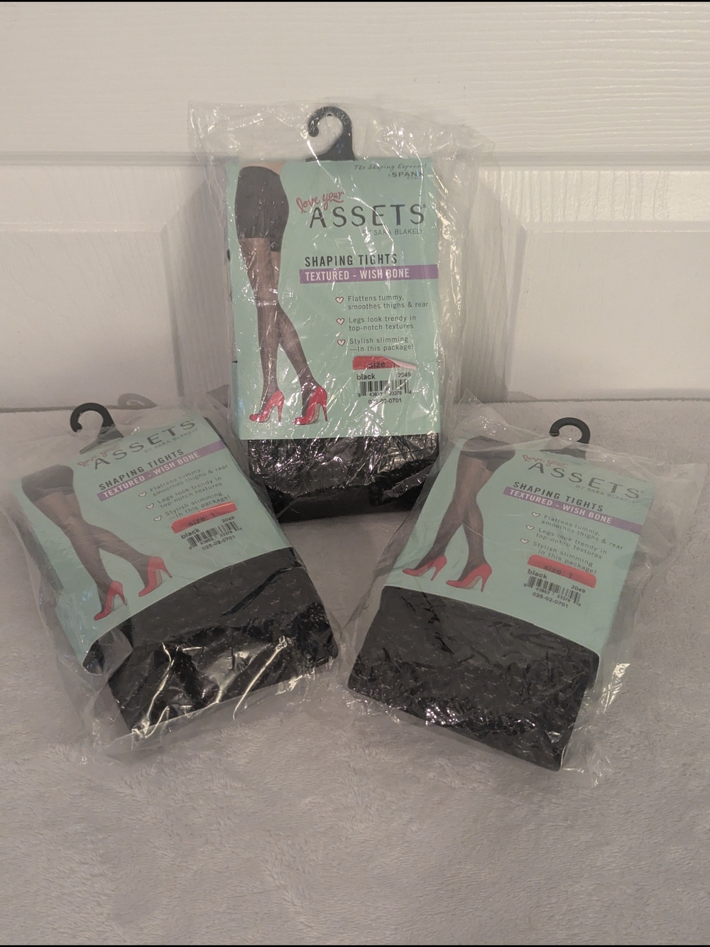 Assets by Sara Blakely Spanx Shaping Tights Wishbone 3 Pack Size 1 Black
